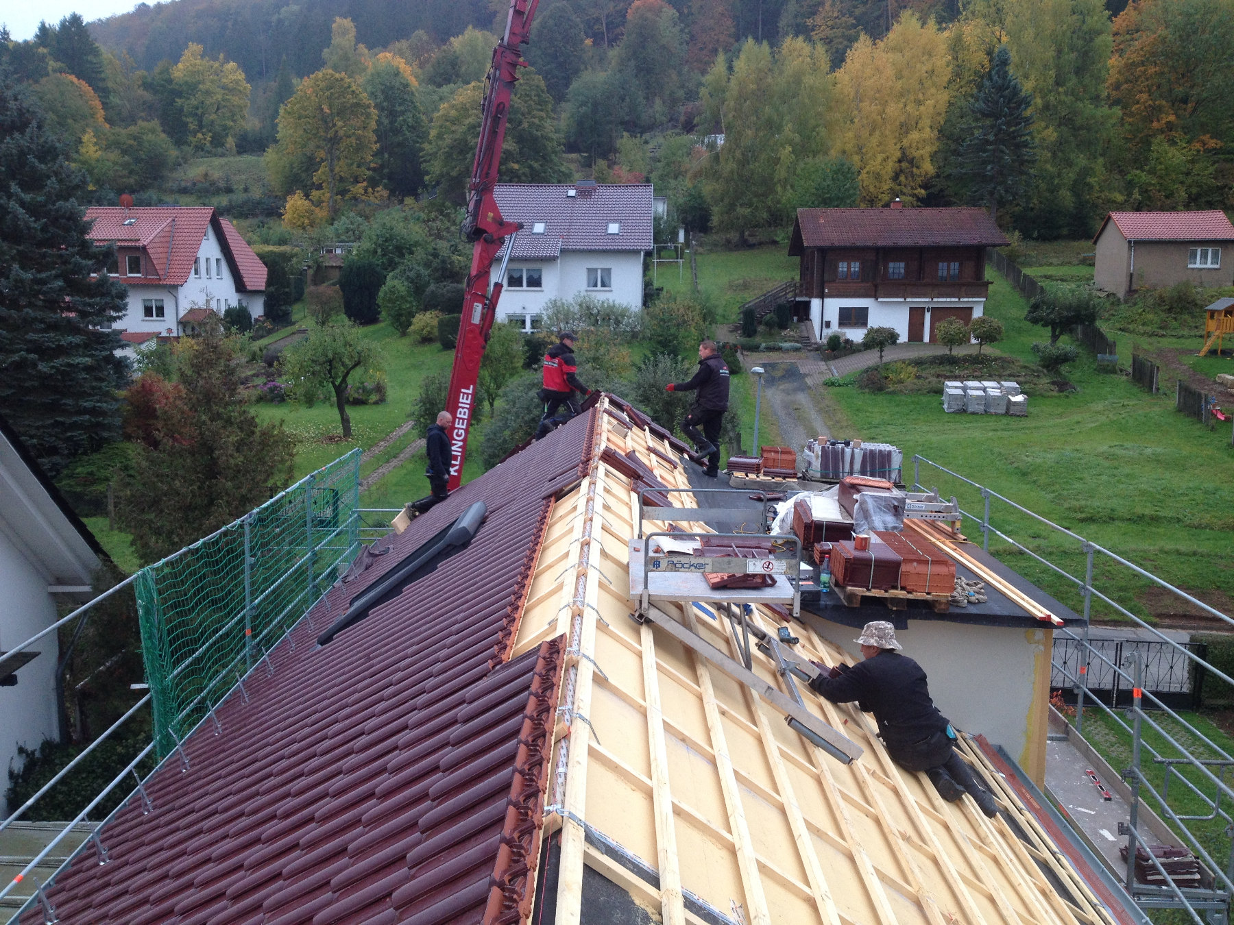 Zellulose Dämmung im Dachstuhl Holzrahmenbauweise